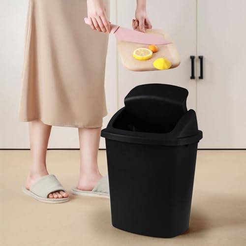 Caneca de basura rectangular 25 L negra, 4 unidades miniatura 4