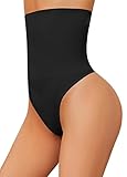 Damen Miederslip Shapewear Tanga Unterwäsche Stark Formend Bauch Weg Miederhose Miederpants Unterhose Shaping Body Shaper,Schwarz,M