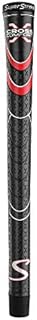 SuperStroke Cross Comfort Golf Club Grip, Black/Red (Standard) | Soft & Tacky Polyurethane That Boosts Traction | X-Style Surface & Non-Slip | Swing Faster & Square The Clubface More Naturally (RSS192)
