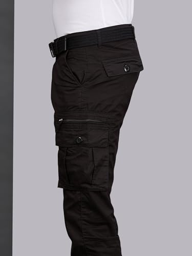 Image of BEEVEE Mens Fixed Waist Cargo Pant with Belt.