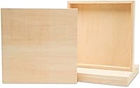 Vista 15 de Lienzo de madera estrecho de 10 x 20 x 1-1/2 pulgadas, paquete de 2 carteles de madera en blanco con marco, paneles de madera con cuna