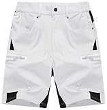 ショートパンツ メンズ お釣りウェア 撥水加工 夏用 多機能 五分丈 速乾 登山パンツ アウトドア カーゴパンツ ゆったり ホワイト L