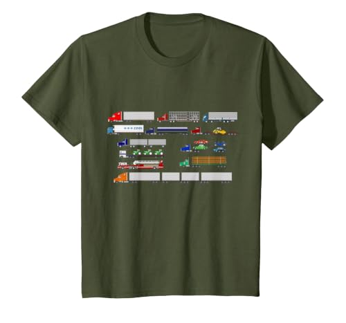 Tractor Trailers - The Kids' Picture Show T-Shirt, Youth, Olive Green, 4T