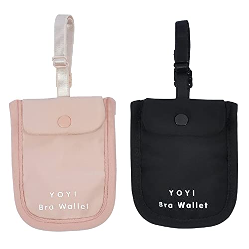 Yoyi Yoyi Rfid Undercover Bra Wallet,Hidden Travel Pouch,Secret Stash Pocket - Credit Cards & Money & Valuables With Adjustable,Elastic Strap Suitable For All Bra Sizes(Pink) #TOP6
