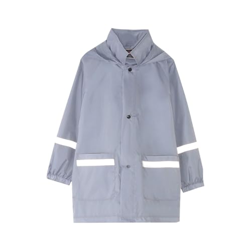Kids Girls Long Hooded Raincoat Lightweight Snap Button Waterproof Jackets Fall Comfy Travel Windbreaker With Pockets