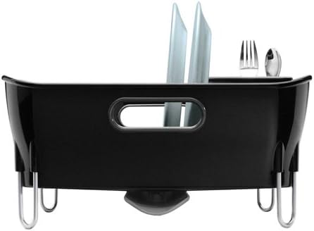 simplehuman Compact Dish Rack, Black Plastic
