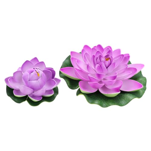 Lotus flottant artificiel violet haute densité pour décoration d'eau et étang extérieur