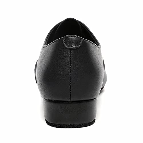 Men's Ballroom Dance Shoes Black Leather Sole Tango Salsa Latin Character Shoe3
