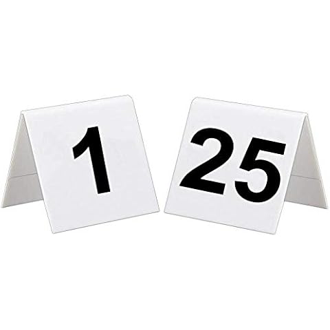 BarBits 1 to 25 Plastic Table Numbers Set - Flexible Wedding Restaurant Bars Cafe Signs Cover