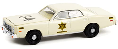 1977 Plymouth Fury Cream #34 Riverton Sheriff Hazzard County Hobby Exclusive 1/64 Diecast Model Car by Greenlight