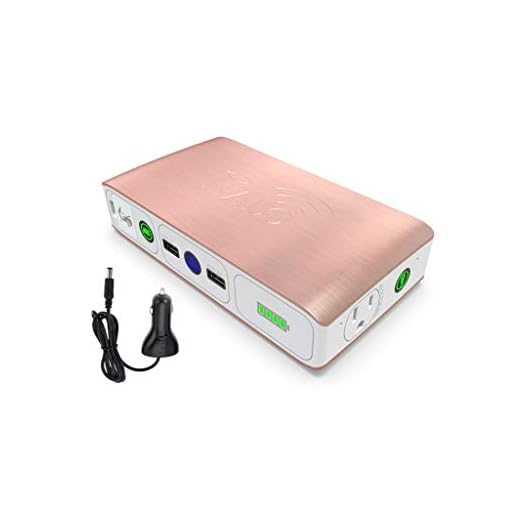 HALO Bolt Wireless Laptop Power Bank - 44400 mWh Portable Phone Laptop Charger Car Jump Starter with AC Outlet and Car Charger, Rose Gold