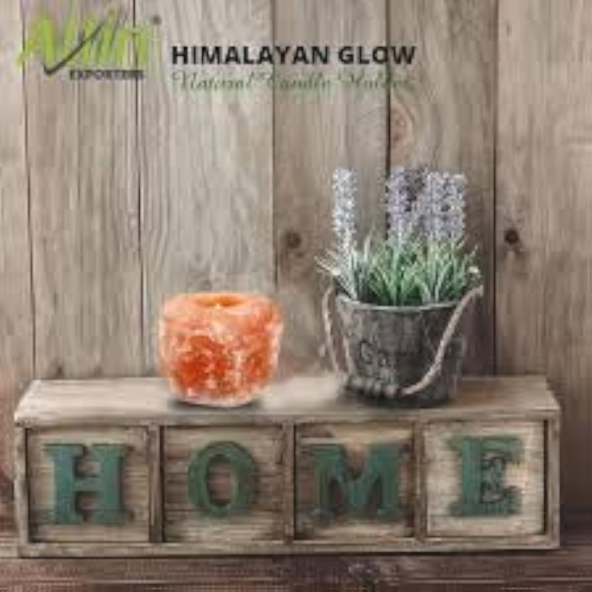 Himalayan Salt Tea Light Holder, Natural Rock Salt Candle Holder