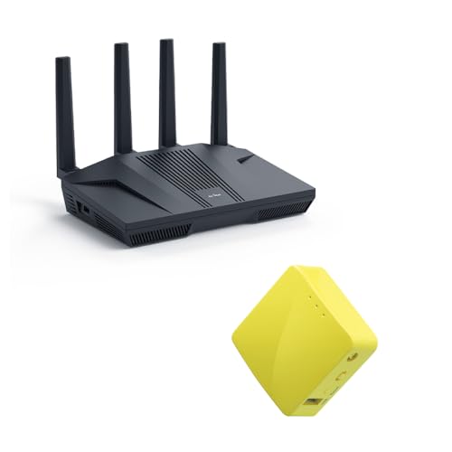 GL.iNet GL-MT6000 (Flint 2) WiFi 6 Router & GL.iNet GL-MT300N-V2 (Mango) Portable Mini Travel Wireless Pocket VPN WiFi Router