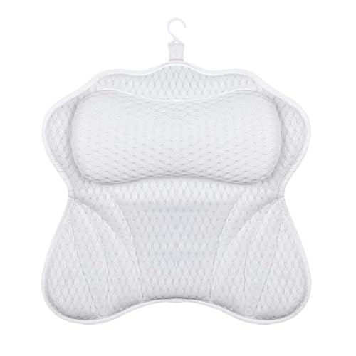 Coussin de bain pour baignoire, tapis de bain, avec ventouses, respirant, appui-tête, nuque pour la détente, le bien-être, la maison, l'hôtel, l'appartement 47 x 42 cm