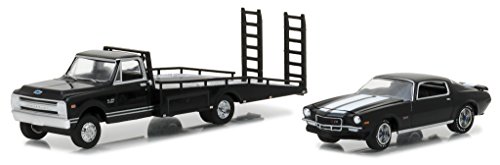 1970 Chevrolet C-30 Ramp Truck and 1971 Chevrolet Camaro Z/28 Black Hobby Exclusive 1/64 Diecast Models by Greenlight 29935
