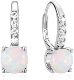 FANCIME 925 Sterling Silber 6.5mm Geburtsstein Creolen Ohrringe | Geburtsstein Schmuck Geschenke für Damen Frauen Freundin Ehefrau Mutter