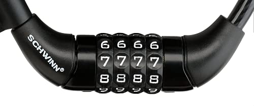 Snapklik.com : Schwinn Combination Bike Lock In Twisted Steel Cable