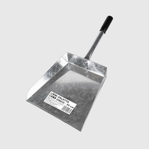 La Briantina Paletta in Ferro Galvanizzato 39x21x12,5 cm – Resistente alla Corrosione, Ideale per Giardinaggio e Raccolta Rifiuti all'Esterno, Impugnatura in Plastica