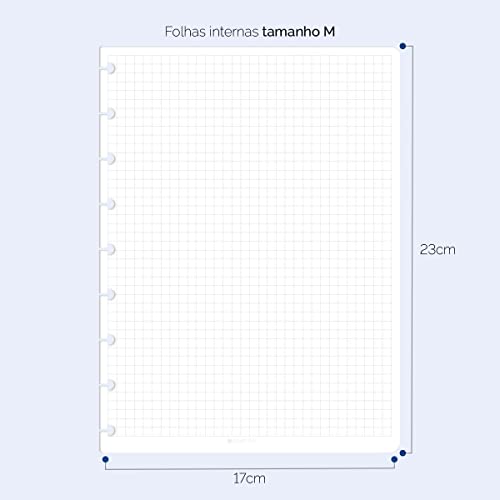 Refil Caderno De Disco ISCOOL Quadriculado 100 F 90g Médio