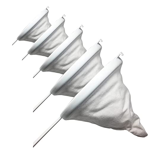 Pack 5 Colador De Franela y PVC 10cm,12cm,14cm,16cm,18cm/ Colador Cocina/ Colador De Tela y PVC Malla Fina/ Juego de Colador De Tela Redondo Microperforado Cover