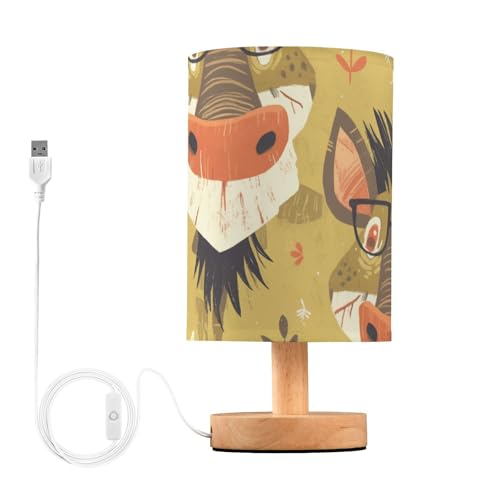 Lámpara de mesa Yuiboo con rostros divertidos y puerto USB miniatura 1
