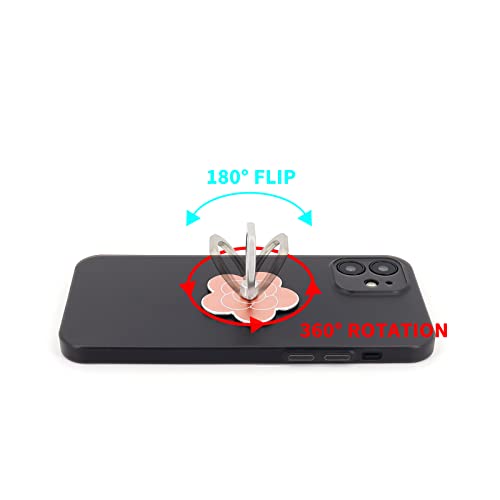 Lamignonne Cell Phone Ring Holder Flower Finger Ring Grip Stand 360° Rotation 180° Flip Universal Kickstand Compatible With All Smartphones (Rose Gold) #TOP2