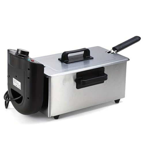 DISHENGZHEN 2000W Deep Fat Fryer with 3.5L Capacity, Easy Clean Removable Basket & Stainless Steel Lid, Adjustable Temperature for Perfect Frying