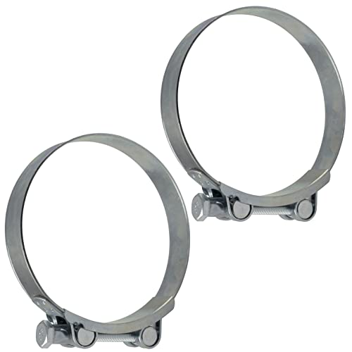 AERZETIX - C63726 - Lot de 2 Colliers de Serrage à Tourillon 80-85 mm - Largeur de la Bande 24 mm - en Acier - Couleur Argent - pour Fluides Tuyaux Gaines Ventilation -...