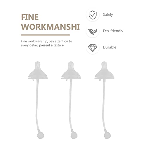 DOITOOL 3pcs Mamilos de palha do agregado familiar Palhas ponderadas de silicone palhetas de silicon