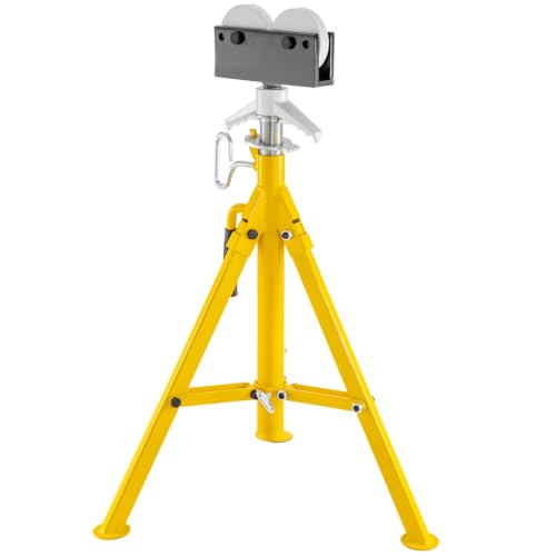 VEVOR Roller Pipe Stand for 1/8 in -12 in Pipes, 2500LBS Load Capacity Pipe Stand with Adjustable Height 32" - 55", Folding Portable Supporting Stand with Roller Head by VEVOR - Used condition - US$76.14