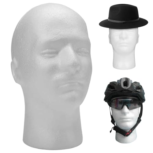 Cabezal de espuma de poliestireno 11 '' Cabeza de poliestireno High Realistic Easy Fixed Head Mannequin Head Fácil de limpiar Cabezal de pelucas para sombreros de pelucas Accesorios
