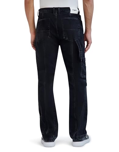 KARL LAGERFELD Men's Distressed Carpenter Denim Pant4