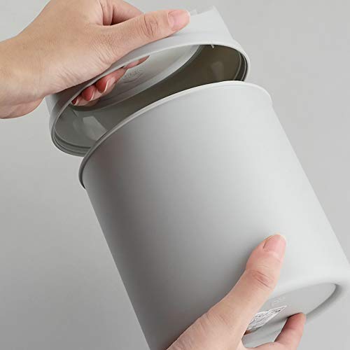 Mini caneca de basura de escritorio 2 litros con tapa basculante gris miniatura 5