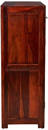 Image of Amazon Brand - Solimo Mondsee Solid Sheesham Wood Shoe Rack Cabinet with 2 Drawers (Honey Finish)