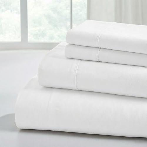 Modern Threads Parure de lit unie en microfibre douce - Draps de lit luxueux en microfibre - Comprend un drap plat, un drap-housse avec poches profondes et des...