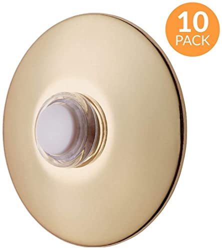 Newhouse Hardware BR5W-10 Unlighted Doorstep Button, 10-Pack, Brass