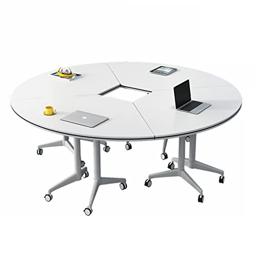 Guinjo 6 Person Foldable Meeting Tables, Flip Top Mobile Training Table With Modesty And Lockable Wheels,Commercial Grade Ready To Unfold And Use (Color : 180 * 74Cm) #TOP24