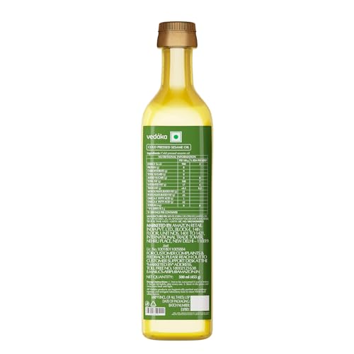 Image of Amazon Brand - Vedaka Cold Pressed Sesame Oil | 500 ML Bottle | Gingelly Oil (Pack of 3)