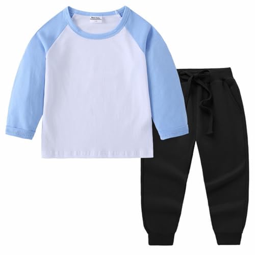 Children's Boys Girls Sweatshirt T Shirt Crewneck Long Sleeve Outfit Pullover Toddler Oversized Clothes Cotton Shirt Set