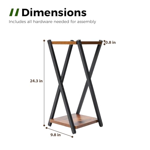 Bamworld MT-09 Corner Plant Stand Indoor Small Plant Shelf 2 Tier Flower Stand Wood Plant Table Metal Plant Rack thumb #5