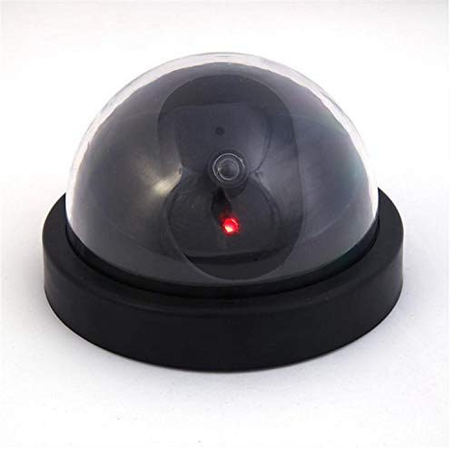 dummy cctv dome camera with blinking red led light. for home or office security
