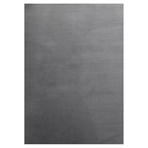 HomebyHome Waschbarer Kurzflor Teppich Läufer 80 x 250 cm Grau modern einfarbig und weich maschinenwaschbar pflegeleicht für Flur Eingang… – Ansicht 6