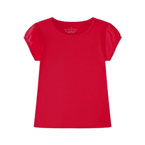 Image of Huata Girls Short Puff Sleeve Tee Basic T-Shirt 2 Packs Crewneck