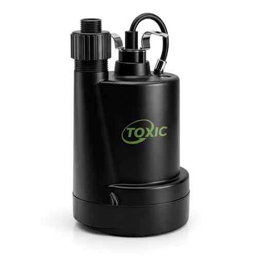 1/4 HP Submersible Sump Pump 1800 GPH Portable Utility Water Pump with 10ft Cord Thermoplastic Construction High Flow Drain Pump for Basement Garden Pool Pond Flood Removal