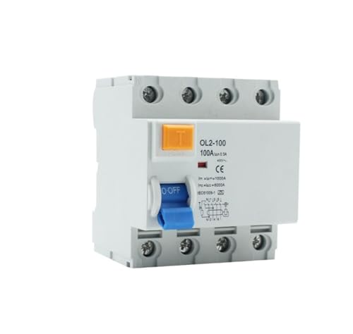Disjoncteur différentiel 4P 100A 300mA électromagnétique triphasé interrupteur