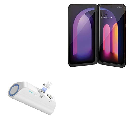 BoxWave Power Bank Compatible with LG V60 ThinQ 5G - MagnetoBoost Rejuva PowerPack (18W), Portable 3000mAh Back Up Battery Power Bank - Winter White