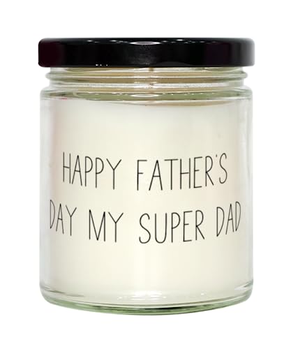 Surprise Papa Gifts, Happy Father My Super Dad, Unique Father Scent Candle for Dad, from Son Daughter, Gifts for Daughter, Daughter Gift Ideas, Christmas Gifts for Daughter, Gift Guide for Daughters