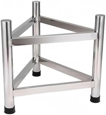 Marco de soporte móvil de acero inoxidable resistente para cubos de aislamiento térmico y ollas de sopa, diseño triangular para una fácil movilidad