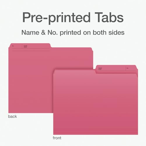 Pendaflex File Folders, 1/2 Cut Tab, Letter Size, Pink, Durable Paper Stock, 100/Box, Ideal for Office/Home/School File Organization, Made in Canada image 8