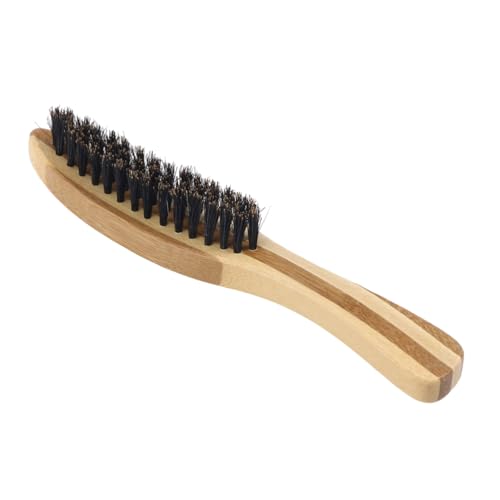 Ipetboom Men's Beard Brush Bristle Natural Wood Handle Static-free Brush Beard Combs Styling Tool for Travel